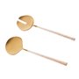 Conjunto Talheres para Salada 2 Peças Aço Inox Wolff Dourado