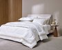 Edredom Queen Verone 200 Fios Trussardi Branco/Carvalho 2,50 x 2,50 m