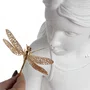 Escultura Busto Menina Libélula Dourada Sui Objetos 30 x 37 cm