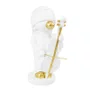 Escultura em Resina Menino Violoncelista Lucatti Branco e Dourado