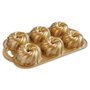 Forma para 6 Mini Bolos Swirl Bundtlette Nordic Ware Dourada 37,5 x 22,5 cm