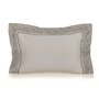 Fronha Coralino 300 Fios Trussardi Branco e  Ardosia 50x70cm