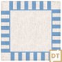 Guardanapo de Mesa em Linho Decortextil Off White e Azul 45cm x 45cm