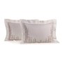 Jogo 02 Fronhas Flora 300 Fios Trussardi Branco/Brown 50 x 70 cm