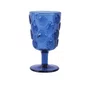 Jogo 06 Peças Taça De Vidro Com Bolhas Azul