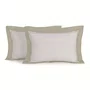 Jogo 2 Fronhas Fiesole 200 Fios Trussardi Branco e Grigio 50cm x 70cm