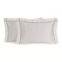 Jogo 2 Fronhas Girelli Bambu 300 Fios Trussardi Branco e Nocciola 50cm x 70cm
