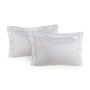 Jogo 2 Fronhas Girelli Bambu 300 Fios Trussardi Branco/Platino 50 x 70 cm
