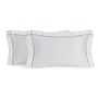 Jogo 2 Super Fronhas Girelli Bambu 300 Fios Trussardi Branco e Nocciola 50cm x 90cm