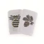 Jogo 2 Toalhas de Lavabo Natal Festive Trussardi Branco 30cm x 50cm