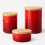 Jogo 3 Potes com Tampa Herméticos Le Creuset Vermelho