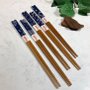 Jogo 5 pares de Hashi Bambu Floral Yoi Azul Kyoto