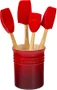 Jogo 5 Peças Espatulas e Porta Utensílios Le Creuset Vermelho
