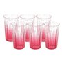Jogo 6 Copos Long Drink em Acrílico Bolhas Rosa 590 ml