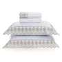 Jogo Cama King Piume 600 Fios Trussardi Branco/Legno 2,80cm x 2,80cm