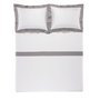 Jogo Cama Queen Cetim 600 Fios San Carlo Trussardi Branco/Grigio 2,40 X 2,60 m