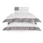 Jogo Cama Queen Cetim 600 Fios San Carlo Trussardi Branco/Grigio 2,40 X 2,60 m