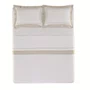 Jogo Cama Queen Mondello 600 Fios Trussardi Branco e Moonbean 240cm x 280cm