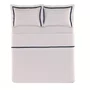 Jogo Cama Queen Vercelli 300 Fios Trussardi Branco e Azul Siciliano 240cm x 280cm
