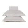 Jogo Cama Super King Girelli Bambu 300 Fios Trussardi Branco e Nocciola 280cm x 280cm