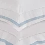 Jogo Cama Super King Valverde 300 Fios Trussardi Branco e Azul 280cm x 280cm