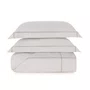 Jogo Colcha Super King Girelli Bambu 300 Fios Trussardi Branco e Platino 310cm x 280cm