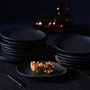 Jogo de 06 Pratos de Sobremesa Orgânico Porto Brasil Preto Matte