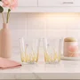 Jogo de 2 Copos em Vidro Borossilicato Flores Amarelo 400 ml