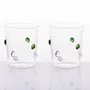Jogo de 2 Copos em Vidro Borossilicato Gemas Coloridas 350 ml