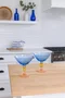 Jogo de 2 Taças em Vidro Azul e Rosa 220 ml