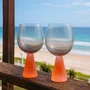 Jogo de 2 Taças em Vidro Colors Cinza e Rosa 420ml