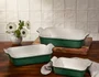 Jogo de 3 Travessas Retangulares de Cerâmica Heritage Le Creuset Foret