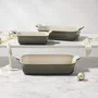 Jogo de 3 Travessas Retangulares de Cerâmica Heritage Le Creuset Thyme