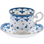 Jogo de 6 Xícaras para Chá em Porcelana Blue Leaf MCD Branco e Azul