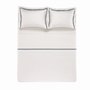 Jogo de Cama Casal 100% Algodão Egípcio Cetim 300 Fios San Martino Trussardi Branco e Ardósia 
