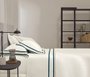 Jogo de Cama Casal 300 Fios Castello Trussardi Branco e Marinho