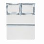 Jogo de Cama Casal 300 Fios Castello Trussardi Branco e Marinho