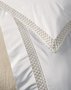 Jogo de Cama Casal Percal 300 Fios Andreani Trussardi Branco e Legno