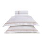 Jogo De Cama Casal Vercelli 300 Fios Trussardi Branco/rose 2,20 x 2,80 m