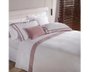 Jogo de Cama Queen 300 Fios Blend II Buddemeyer Luxus Branco e Rose Rouge