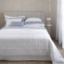Jogo De Cama Queen Saville 400 Fios Buddemeyer Luxus Branco/Azul 2,60 x 2,90 m