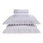 Jogo De Cama Queen Villaggi 200 Fios Trussardi Branco/Platino 2,40 x 2,80 m
