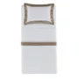 Jogo de Cama Solteiro Fiesole 200 Fios Trussardi Branco e Marrone 180cm x 260cm