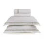 Jogo de Cama Super King Parione Linho e Algodão Trussardi Branco/Natural 2,80 x 2,80 m