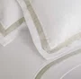 Jogo de Cama Super King Parione Linho e Algodão Trussardi Branco/Natural 2,80 x 2,80 m