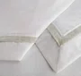 Jogo de Cama Super King Parione Linho e Algodão Trussardi Branco/Natural 2,80 x 2,80 m