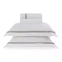 Jogo de Cama Queen Vercelli 300 Fios Egípcio Trussardi Branco/Nebbia 2,40 x 2,80 m