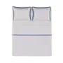 Jogo de Lençol Queen Sartoria 200 Fios Trussardi Branco e Azul Tirreno