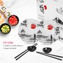 Kit 06 Peças Japanese Collection com Mini Molheira Alleanza Cerâmica 