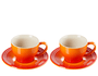 Kit 2 Canecas Com Pires 200 ml Le Creuset Laranja